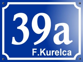 Kućni broj - plavo