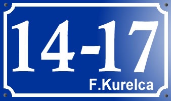 Kućni broj - plavo